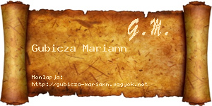 Gubicza Mariann névjegykártya