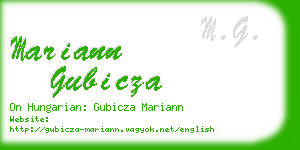 mariann gubicza business card